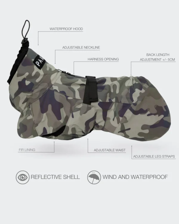 PAIKKA Recovery Raincoat Camo liemenė šuniui